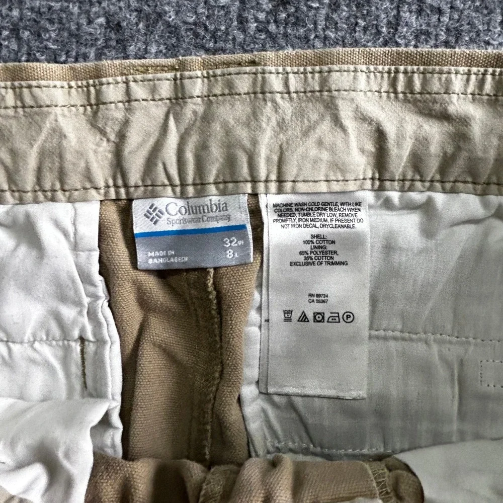 Columbia Shorts Mens Size 32 Tan Canvas Utility Outdoor Casual Hiking 8 Inseam